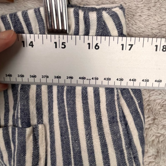 Beachy Linen Wide Leg Pinstripes Pants Size 16 Button Fly by Chadwicks - Picture 12 of 16